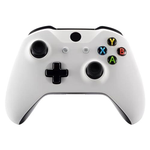 eXtremeRate Replacement Front Housing Shell for Xbox One S/X Controller, White Custom Faceplate Cover Case for Xbox Wireless Controller (Model 1708)