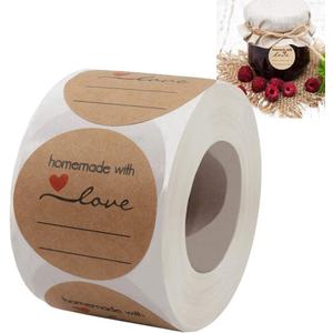 Jam and Jelly Jar Canning Labels for Mason Jars and More(2" Round 500/roll) with Lines for Writing- Jar Labels Jam, Jelly, and More