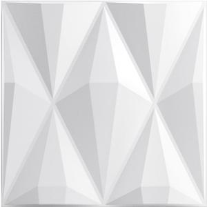 STICKGOO Gold Diamond 3D Wall Panels, Peel and Stick, 19.7" x 19.7", PVC, 3D Textured, 32 Sq.Ft, 12 PCS, White