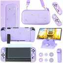 GUTIAL Accessories Bundle for Nintendo Switch - Cute Kawaii NS Accessories kit for Grils Boys Kids with Travel Carrying Case and Cartoon Dockable Cover Case, Screen Protector, Stand - Black