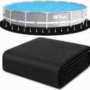18-Foot Round Pool Pads for Above Ground Pool, Durable Geotextile Fabric Under Pool Liner Pad, Puncture Resistant Pool Ground Pad, Extend Liner Life, Black