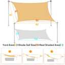 Quictent 185G HDPE Square Sun Shade Sail Canopy 98% UV Block Outdoor Patio Garden with Hardware Kit (Sand) 20X20FT
