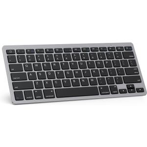 OMOTON Bluetooth Keyboard Compatible with iPad 10th Generation, iPad 10.2 (9th/ 8th/ 7th), iPad Pro 13/ 12.9/ 11 inch, iPad Air/ Mini and More iOS Devices, Black Grey