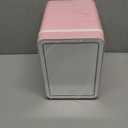 Skincare Fridge With Dimmable LED Light Mirror, 4L Makeup Mini Fridge for Bedroom, Car, Office & Dorm, Cooler & Warmer, Portable Small Refrigerator for Cosmetics, Skin Care and Food, Pink