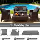 Waterproof 3-Piece Patio Sofa Cushion Cover Set - Replacement Covers for Outdoor Wicker Furniture, Bench & Seat Cushions with 4pcs Throw Pillow Cover
