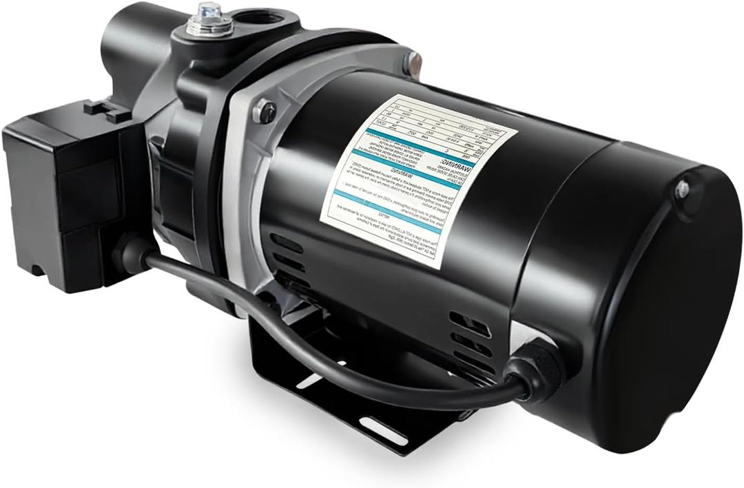 SWS50 1/2 HP Cast Iron Shallow Jet Well Pump, Heavy Duty Shallow Well Pump Up to 375 Gallons Per Hour, 375 Gallons 0-25 FT Depth 115V 230V Dual Voltage