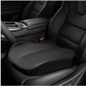 Car Seat Cushion, Ergonomic Memory Foam Auto Booster Seat Pad with Nonslip Bottom, Comfortable Vehicle Cushion for Short People Driving Fit for Sedan Truck SUV, Car Accessories (Black)
