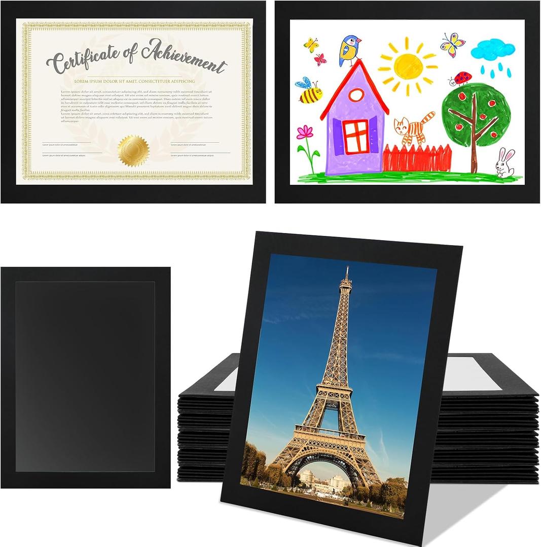 8.5 x 11 Paper Diploma Frame with High Definition PVC Window Paper Certificate Degree Document Holder Picture Photo Frames Display Gallery Wall Frame Art Frames for Tabletop and Wall Display(30,Black)