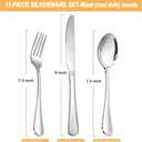 Silverware Set,SANTUO Stainless Steel Knives Spoon Forks Set for Home, Kitchen and Restaurant, Mirror Polished& Dishwasher Safe (12pcs-Silverware set) (7.3"Fork+7.3"Spoon+Kinfe)