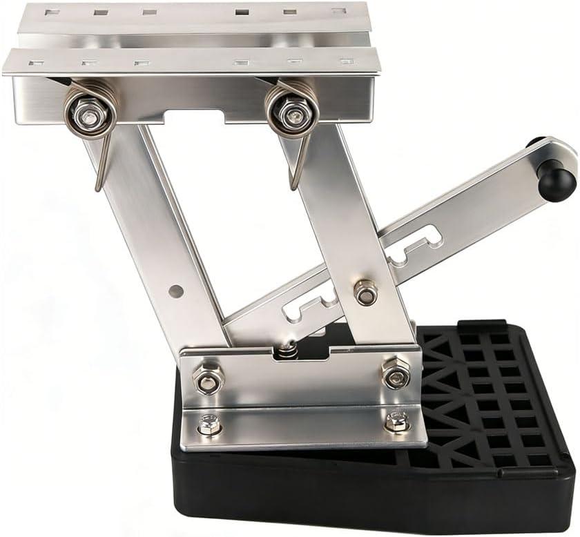 2 Stroke Marine Outboard Motor Support, 7.5HP-20HP Outboard Motor Bracket for Boat, Heavy Duty Aluminum Boat Engine Motor Kicker with Plastic Mounting Plate, Max Load 20HP