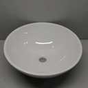 Dcolora 16 Inch Bowl Sinks for Bathrooms Round Vessel Sink Countertop White Ceramic Porcelain Bathroom Sink Bowl Above Counter Vanity Sink Basin, 16"x16" DC-V8896 (16"x16", Rounded)
