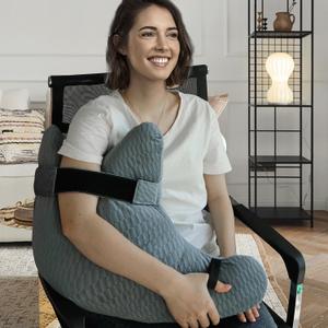 Post Shoulder Surgery Pillow, Shoulder Pillow for Shoulder Pain, Rotator Cuff Pillow, Arm Pillows for Adults After Surgery, Side Sleeper Pillow for Neck and Shoulder Pain Relief (Blue with Strap)