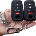 TANDRIVE Key Fob Cover for Toyota 2025 Camry and 2025 2024 2023 Corolla Crown, 4-Button, Silicone, 2-Pack, Black