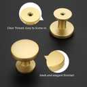 homdiy 30 Pack Gold Cabinet Knobs, Solid Zinc Alloy Drawer Knobs Brushed Brass Pulls, Modern Cabinet Hardware for Kitchen Cupboard Bathroom Dresser