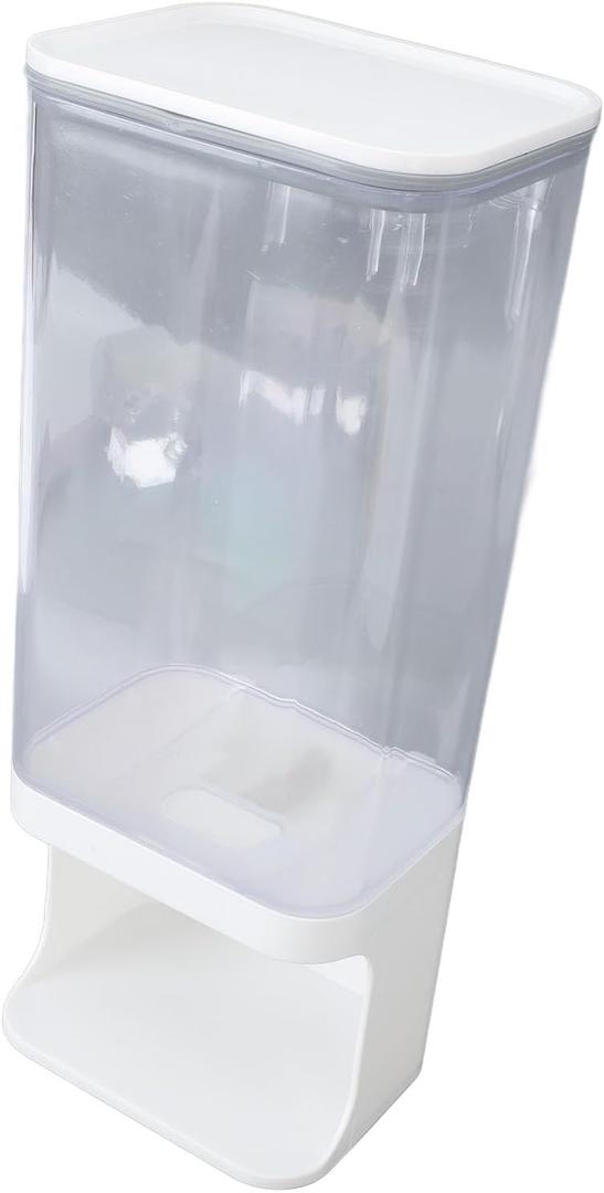 Wall mounted rice dispenser, Transparent food grade PP grain storage container one press button for kitchen, Includes measuring cup (M)