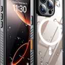 Temdan Magnetic Waterproof Compatible with Phone Pro Max Case 6.9 inch 2024-Black/Clear-Mag