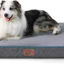 Bedsure Orthopedic Dog Bed for Large Dogs - Memory Foam Pet Mat, 2-Layer Thick Pet Mattress with Removable Washable Cover and Waterproof Lining (36x27x3.5 Inches), Grey (36.0"L x 27.0"W x 3.5"Th)