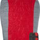 Teton 5F Degree Sleeping Bag; Lightweight, Warm Weather Mummy Sleeping Bags for Adults and Kids, Camping, Backpacking, Hiking (Double Red), Size: 5F Double
