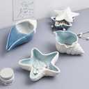 Starfish Jewelry Dish Tray - Ceramic Ring and Trinket Holder - Ocean Style Table Decoration for Earrings and Candy Storage