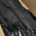 8PCS Trampoline Curved Pole and 14FT Trampoline Replacement Net, Universal Trampoline Enclosure Net with Replacement Pole, Plastic T Connector & Fiberglass Rods Fits 14" Round Frame with 8 Curved Pole