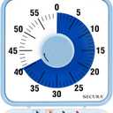 Secura 60-Minute Visual Countdown Timer, 7.5-Inch Oversize Classroom Visual Timer for Kids and Adults, Durable Mechanical Kitchen Timer Clock with Magnetic Backing , Navy Purple 