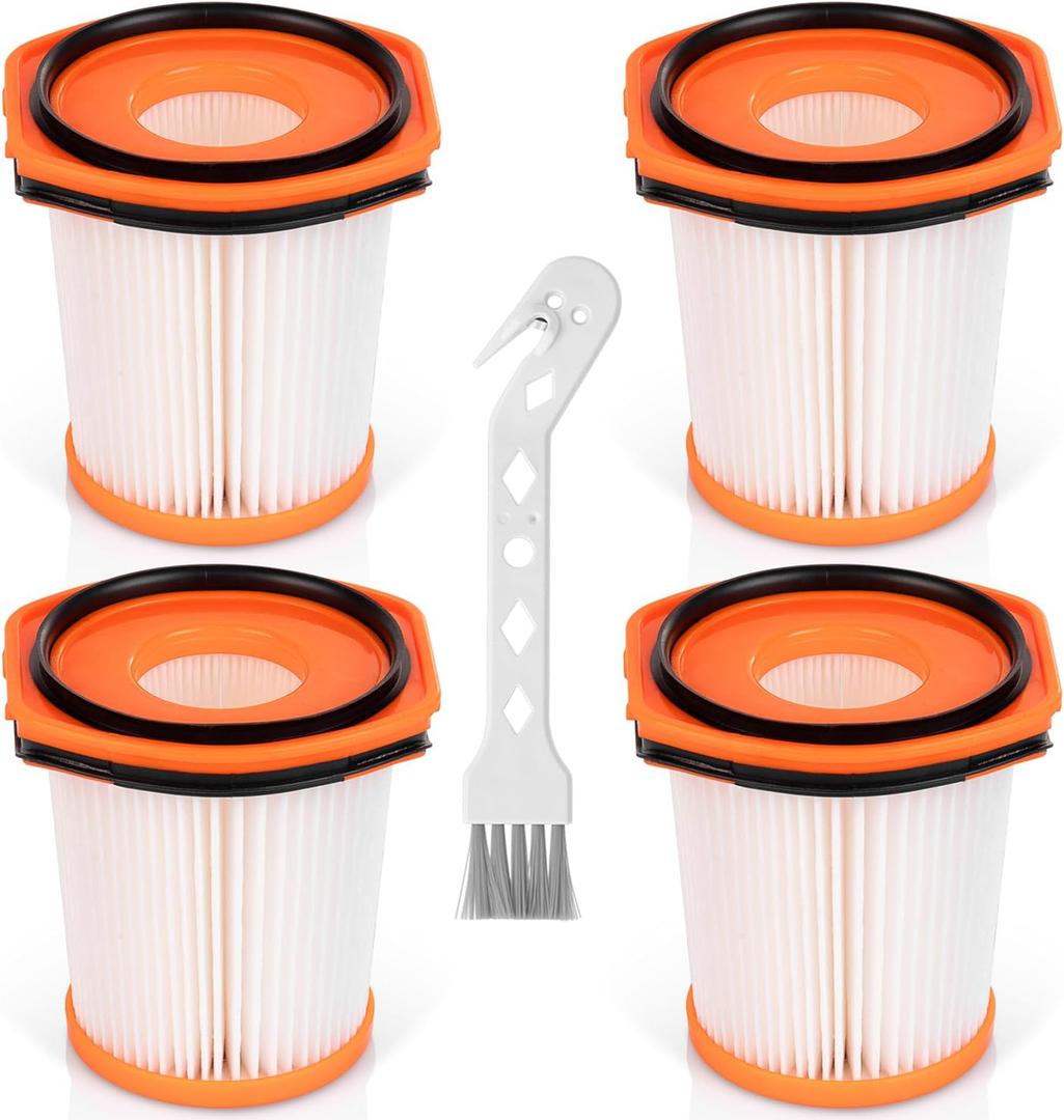 4 Pack WS642AE Fabric Filters Replacement for Shark Wandvac Self-Empty System WS642AE Ultra-Lightweight Powerful Cordless Stick Vacuum