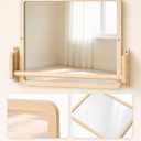 Montessori Mirror with Bar, 18.9 x 15.0 in Adjustable Baby Pull Up Bar, Anti-Rotation Design & Acrylic Safety Baby Mirror for Wall Tummy Time, Pull to Stand Toys for Infant Toddler Nursery, Classic-Size Mirror