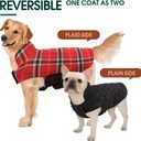 Kuoser Waterproof Dog Coat, Reversible Dog Jacket for Small Dogs, Adjustable Durable Doggie Winter Coat Warm Cozy Puppy Cold Weather Apparel from Small to Large Breed, Bright Red S