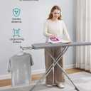 SONGMICS Ironing Board, Retractable Iron Rest, Foldable Iron Board, 43 x 13 Inches, Space-Saving, Height Adjustable, Padded with Cover, Hook, Dove Gray ULLB003GD02S