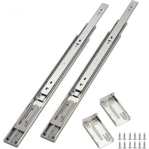 OCG Soft Close Drawer Slides 22 Inch (5 Pairs), Full Extension Ball Bearing Side Mount Drawer Slides for Cabinets with Face Frame, with Rear Mounting Brackets