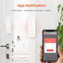 WiFi Door Sensor Window Detector: Smart Magnetic Door Open Detector with App Alerts, Wireless Home Security Contact Sensor, Tuya App Remote Control, Compatible with Alexa Google Assistant (2-Pack)