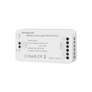 Matter Over WiFi Led Strip Light Controller RGBCW Smart Led Driver Support Smarthings Alexa Google Apple Home App Control(RGBCW)