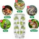 2 Pcs Vertical Plant Pot Insect Netting with Zipper, 39"x20" Stackable Planter Garden Net Cover, 3 to 5 Tier Planter Pot Insect Bird Barrier Protection Mesh for Strawberry Herb Flower Fruit Vegetable