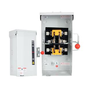 100A Generator Transfer Switch, 12000/24000/45000W General-Duty Double-Throw Safety Switch, 120/240/450V Manual Transfer Switch with Arc Extinguishing Cover, NEMA 3R Standards for Indoor/Outdoor Use