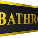 3 x Bathroom Door Sign Self-adhesive Aluminium Plaque Black and Golden 5.5x1.4 inch