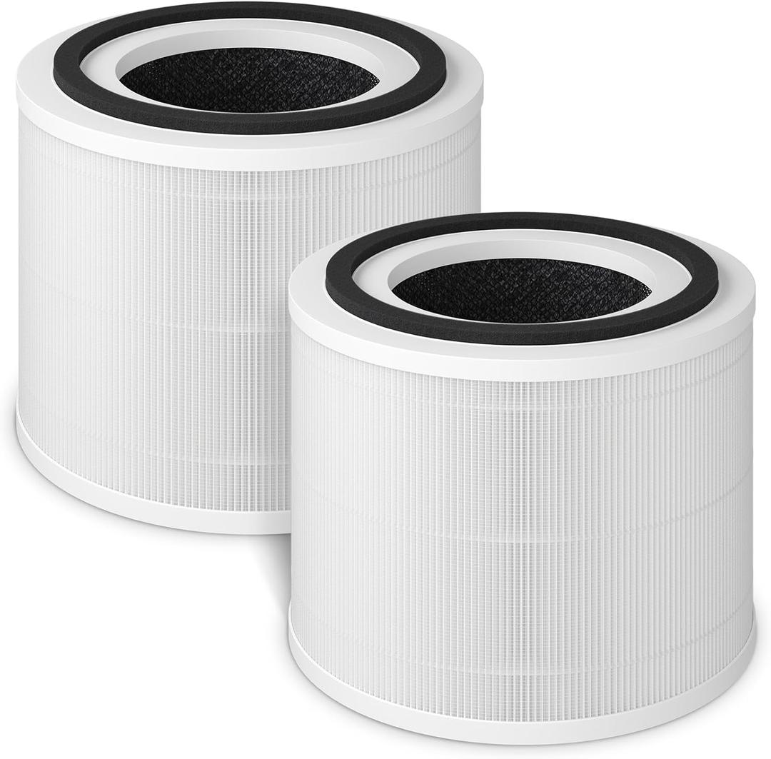 Fil-fresh 2-Pack True HEPA Replacement Filter, Compatible with PuroAir 240 Air Purifier, 3-in-1 True HEPA Filter with Activated Carbon Filter, Reduce Dust, Pollen, Odor, and Smoke
