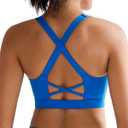 RUNNING GIRL Sports Bra for Women, Molded Cup High Impact Sports Bras for Women with Sewn in Pads (Blue, M)