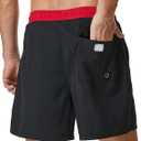 SILKWORLD Mens Swim Trunks with Compression Liner 2 in 1 Quick Dry Bathing Suit Beach Shorts with Zipper Pockets (Black, XXL)