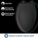 Bemis Classic Colors Slow Close Toilet Seat, Easy Clean Hinges and Durable Plastic Seat, Made in USA, Elongated, Black