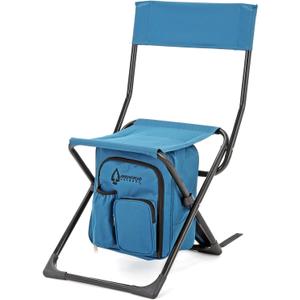 Arrowhead Outdoor Multi-Function 3-in-1 Compact Camp Chair: Backpack, Stool & Insulated Cooler, w/Bottle Holder & Storage Bag, External Pockets, Backrest, Fishing, Hiking, Heavy-Duty, USA-Based (Ocean Blue)