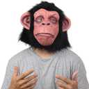 Halloween Monkey Head Mask Chimpanzee Mask Black with Fur Latex Full Head Mask for Carnival Costume Party Prop