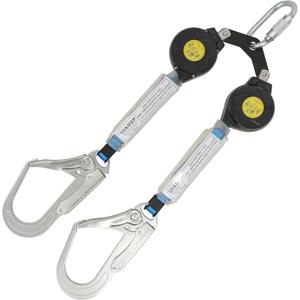 6 Twin-Leg [NO Tangle] Self Retracting Lifeline ANSI Class A SRL Rebar Hooks Shock Absorber Roofing Construction Personal Fall Arrest Protection