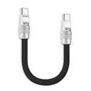 chubbycable Cute Chubby 240W Short USB-C Cable Power Bank Fast Charging Cable Silicone Charger Cord Compatible with iPhone 17-15 Series iPad, Black, Type-C to Type-C, 4 inch