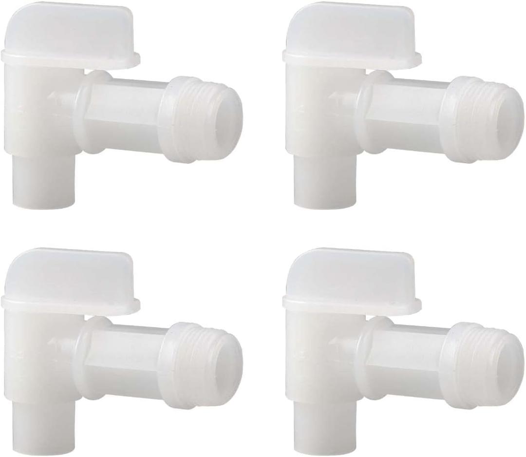 4Pcs 3/4 Male Barrel Faucet for 5 Gallon Water Jugs Plastic Drum Faucet Spigot Replacement Water Spigot by MUGLIO (White)