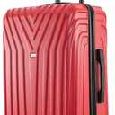 InUSA VASTY Luggage with Spinner Wheels | Durable Lightweight Hardside Suitcase, Travel Bag with Handle and Trolley, 24-Inch Medium Checked Luggage | Red