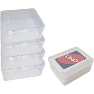 4PCS Plastic Game Card Storage Box, UNO Card Case, playing card box, High Capacity Playing Card Case (NO Cards)