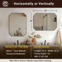 ANDY STAR Black Octagon Bathroom Mirror, 24x32 Inch Stainless Steel Metal Frame, Anti-Rust, Shatterproof HD Glass, Wall Mounted for Bathroom, Bedroom, Living Room