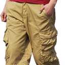 Summer Shorts Men Stylish Casual Elastic Waist Cargo Short Multi Pockets Summer Work Utility Shorts 9" Inseam, Size 40