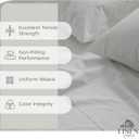 Linen Home 4 Piece Twin Cotton Sheet Set, 100% Cotton Percale, 2 Pillowcases, Deep Pocket with All Around Elastic Sheet, Crisp Breathable Bedding, Hotel Luxury, Long-Staple Combed Cotton, White