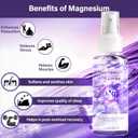 4 x Magnesium Oil Spray, 100% Organic Magnesium Spray, Natural Ingredient & Fast Absorbent, Natural Magnesium Chloride Oil for Feet & Body, Nourish Skin, Promote Sleep (2 Fl Oz (Pack of 1))